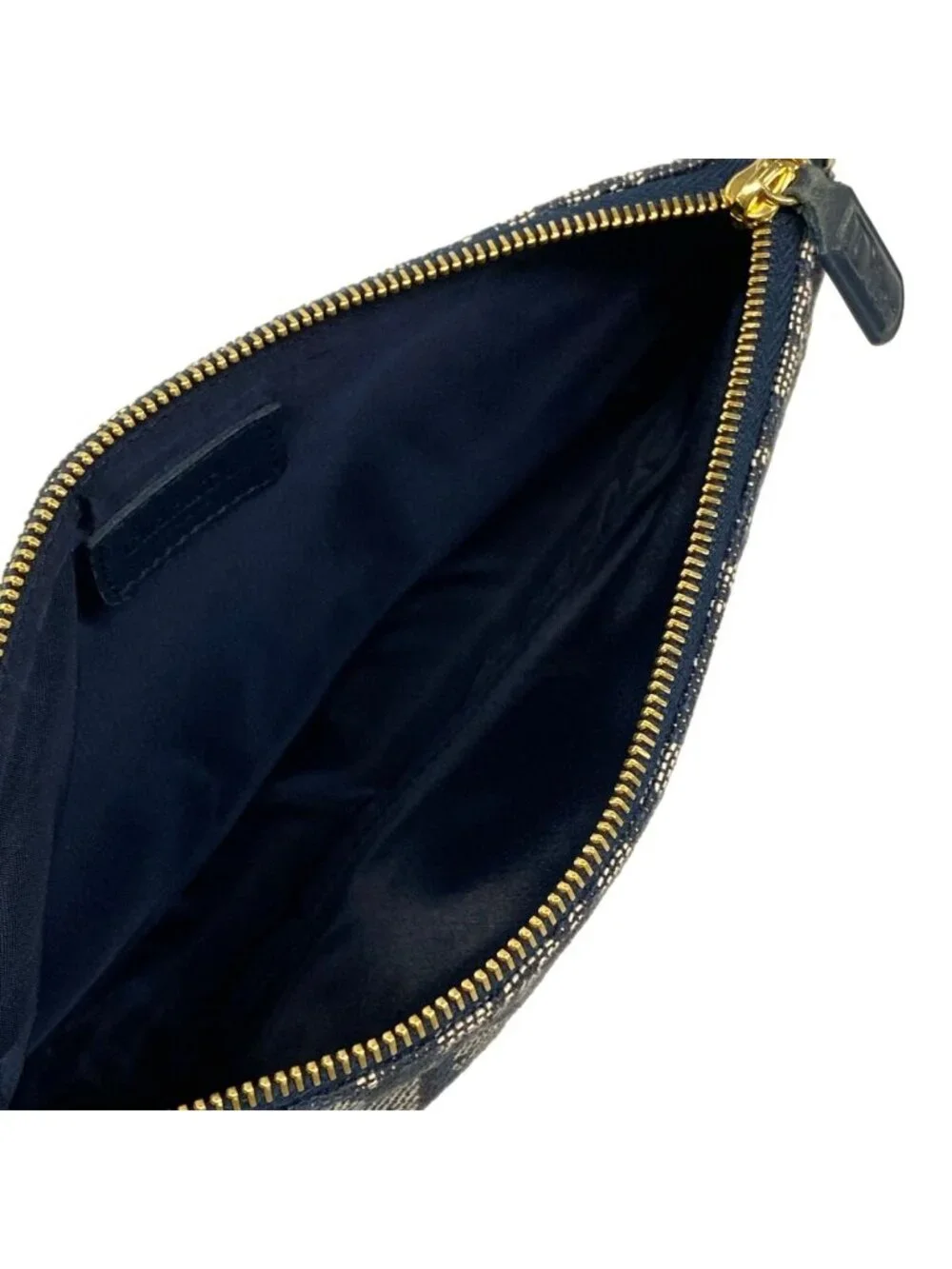 Dior Handbag Saddle Pouch Navy Ivory Leather